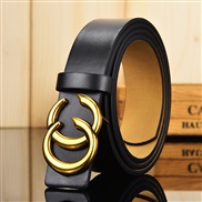 ( black)Double buckle man lady belt  occidental style leisure belt fashion ornament ornament all-Purpose Cowboy belt